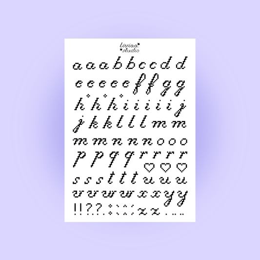 Planche de Stickers Lettres Pixel A5