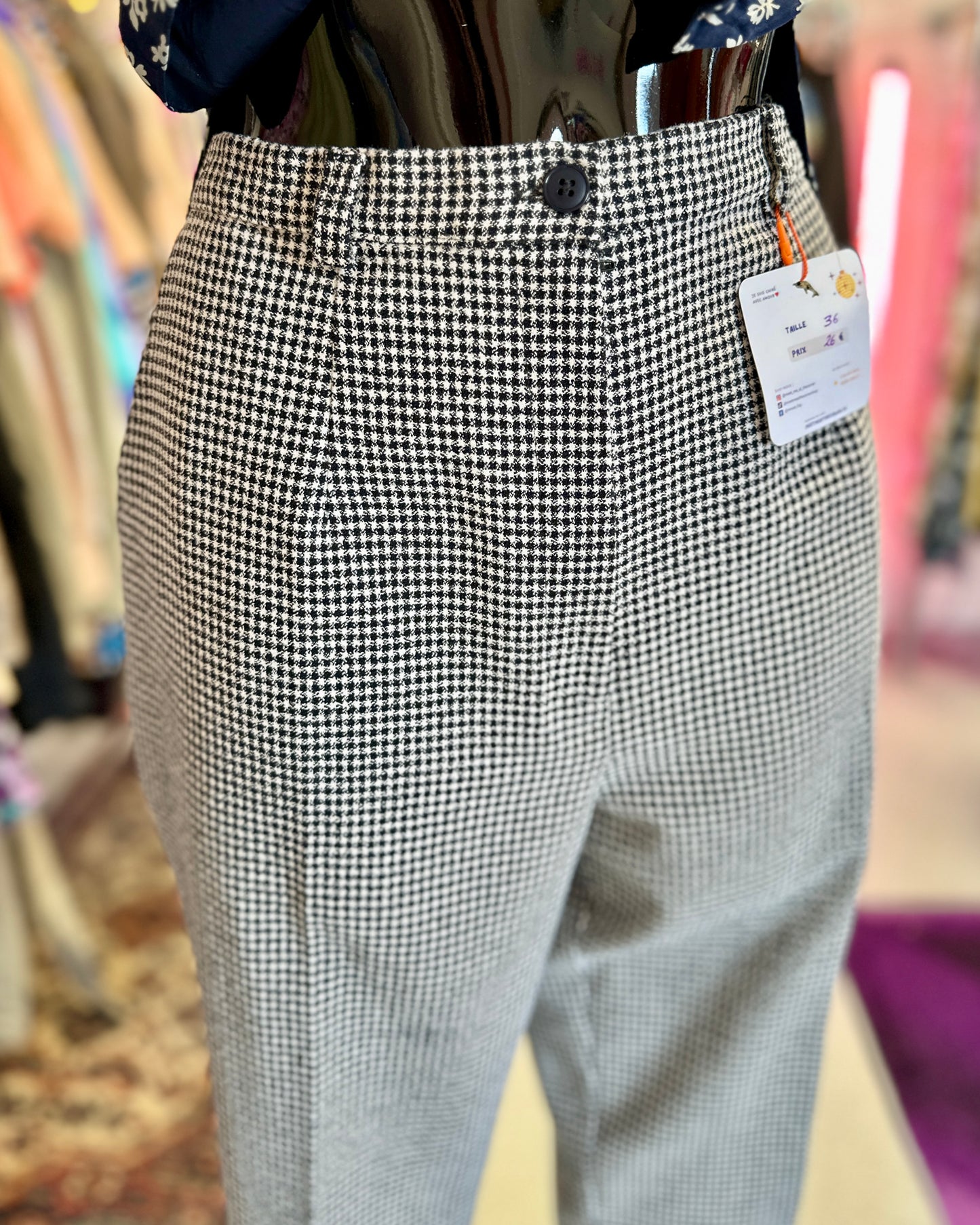 Pantalon vichy noir et blanc | T. 36