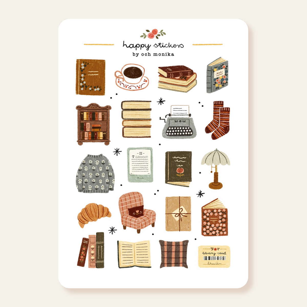 Planche d'autocollants A6 - Coin des bibliophiles