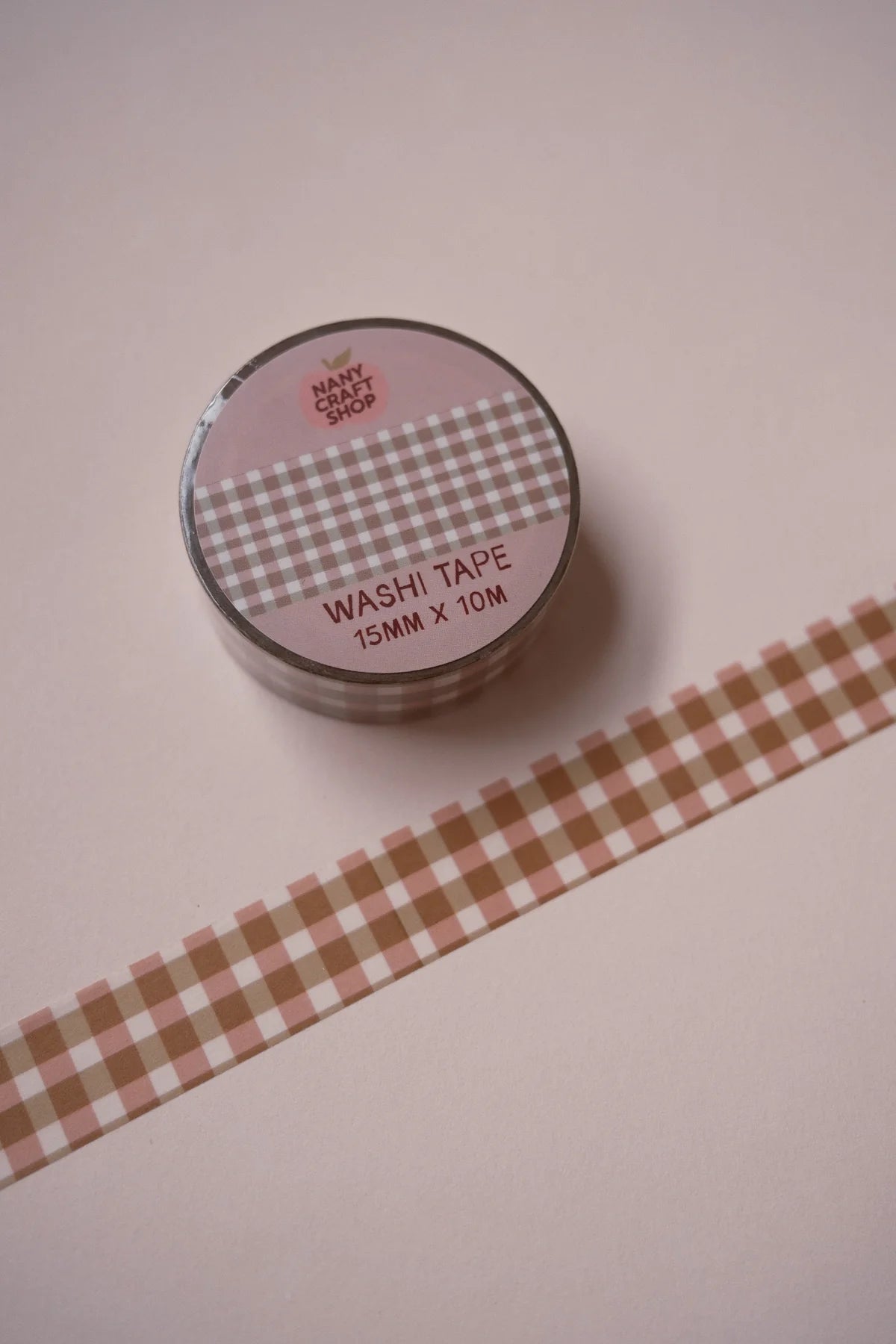 Washi Tape - Vichy rose et vert