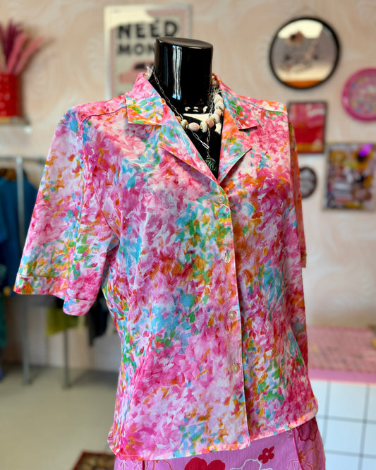 Chemisette rose à fleurs | T. L