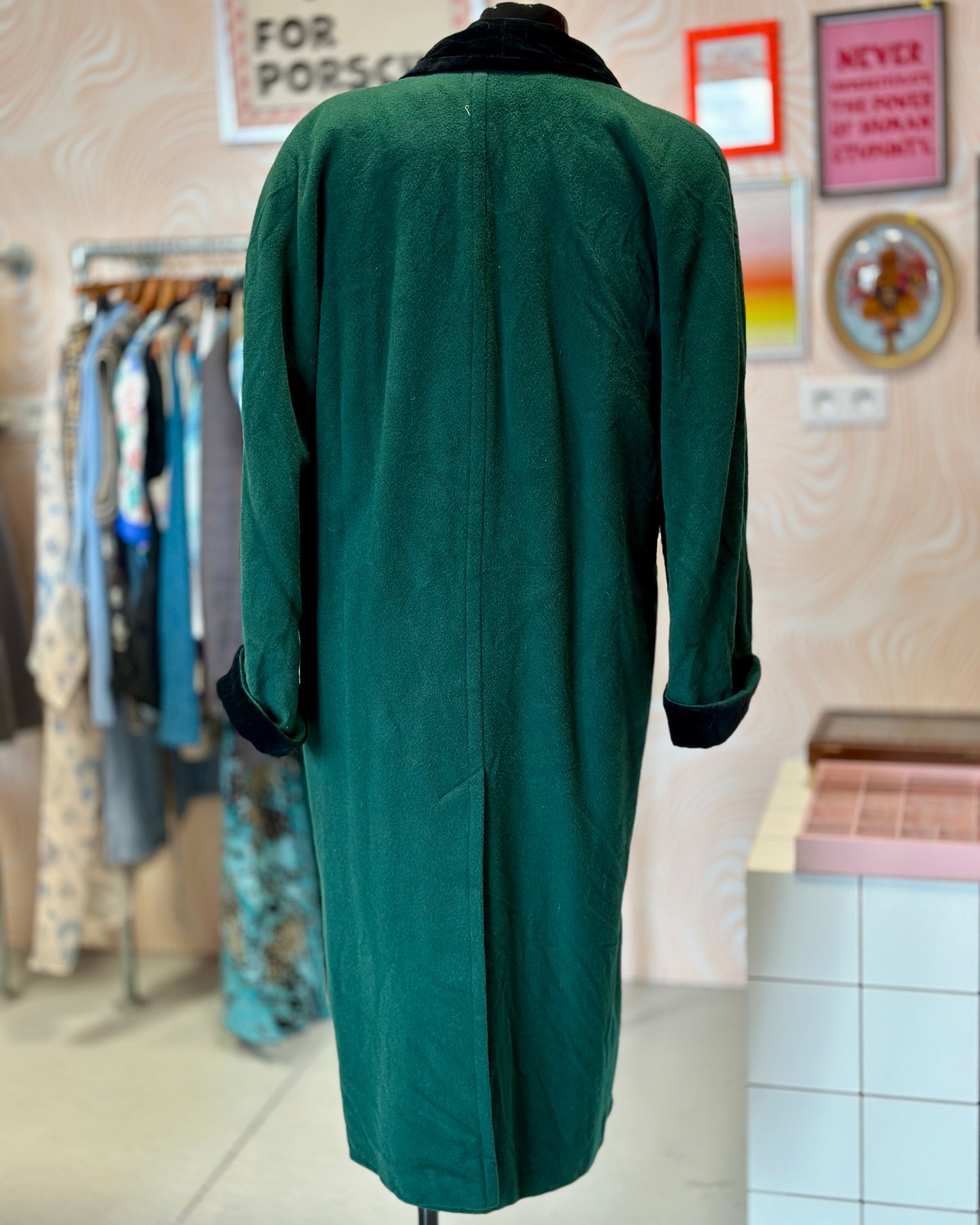 Manteau long vert | T. L