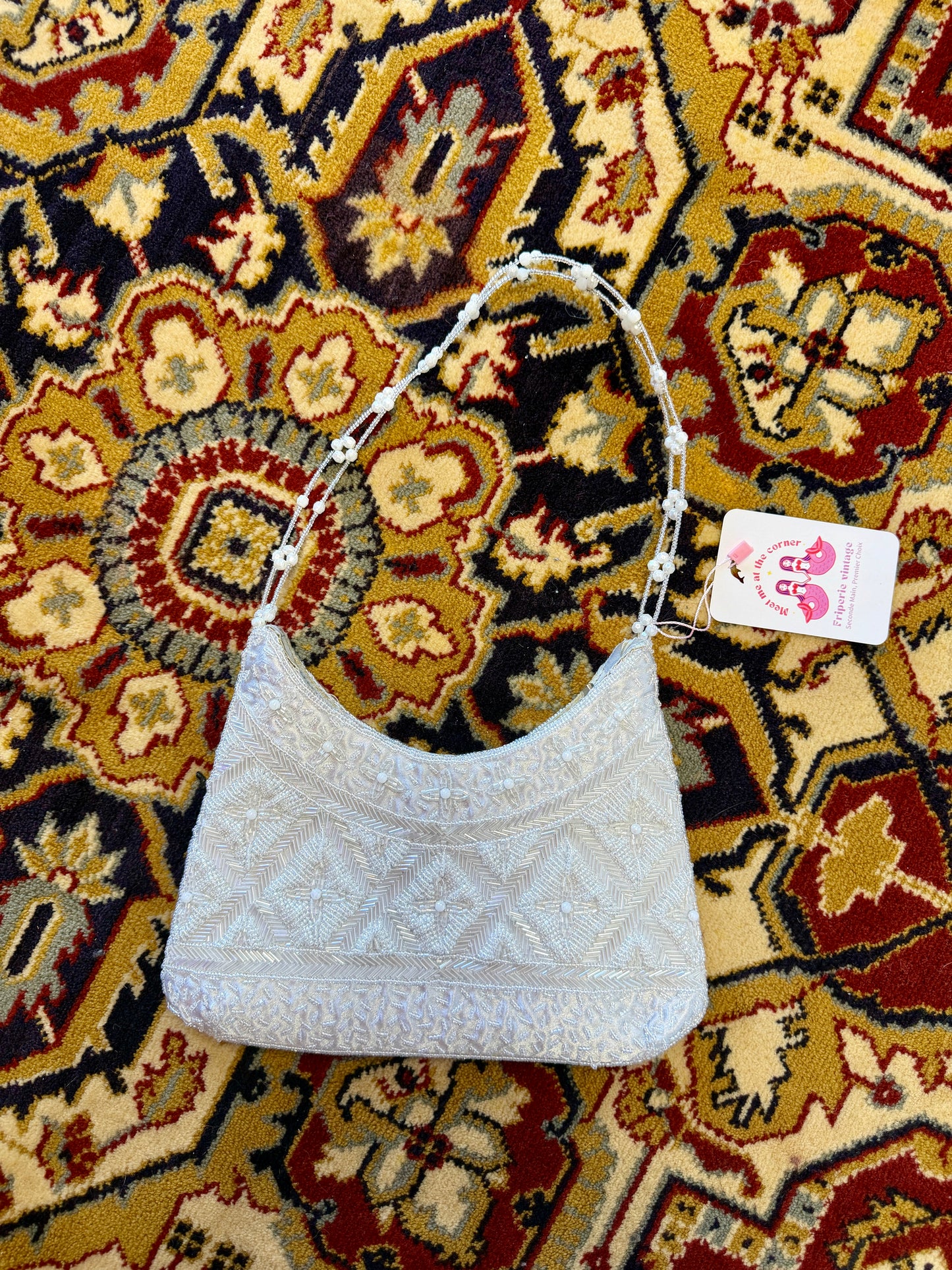 Sac à main brodé en perles