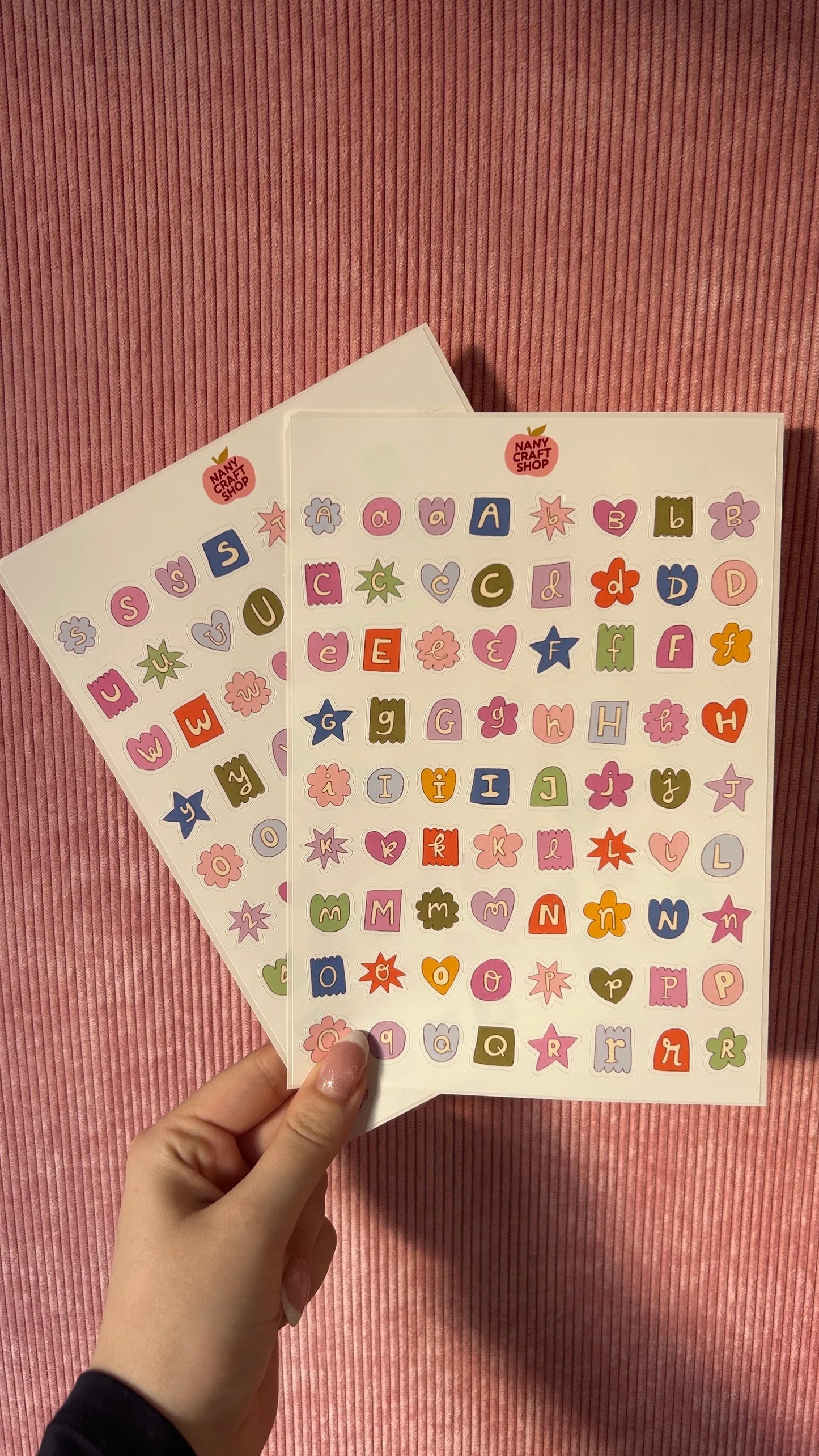 Planche stickers Alphabet Multicolore A5 | 2 planches