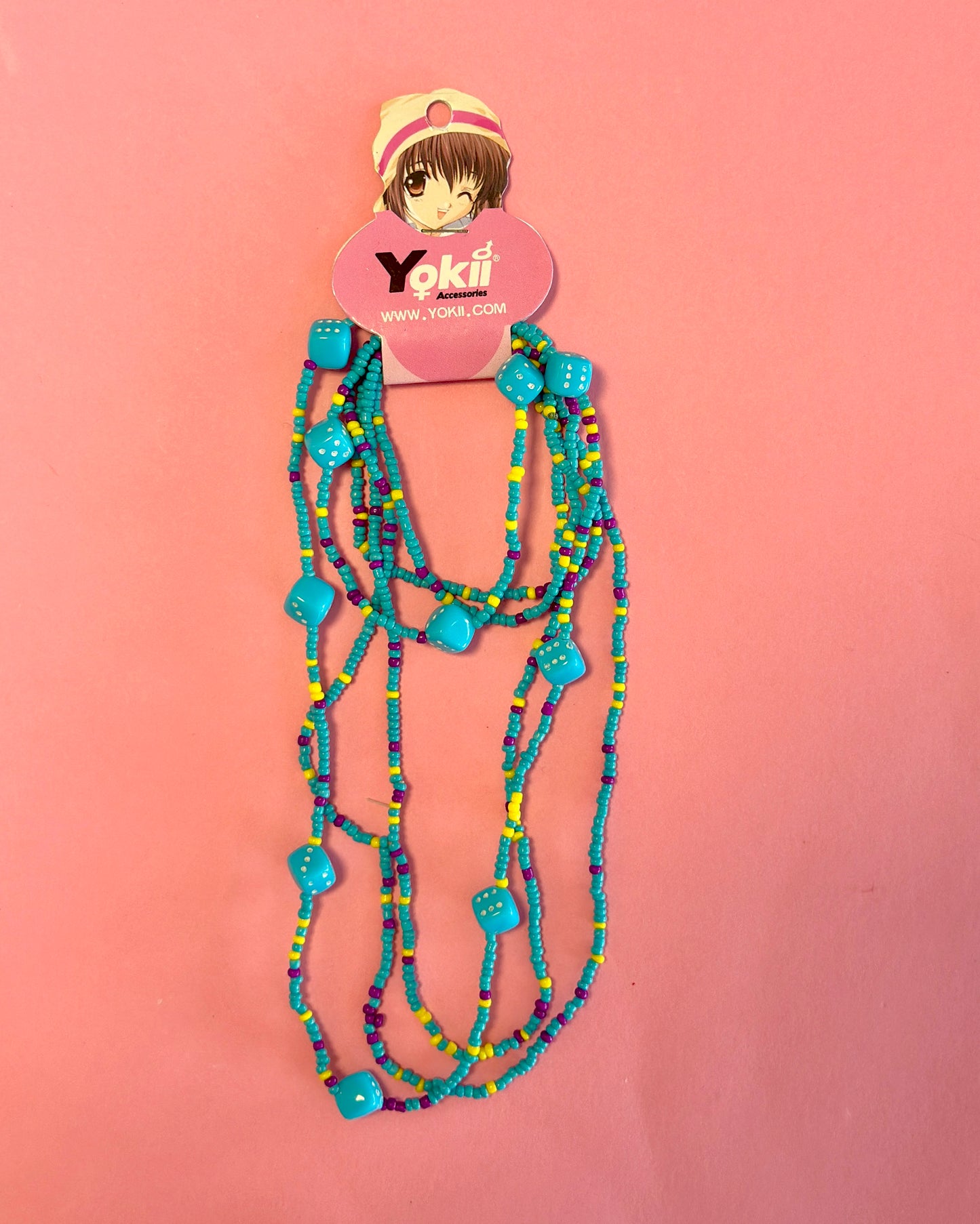 Ensemble collier + bracelet en perles | Dés bleus