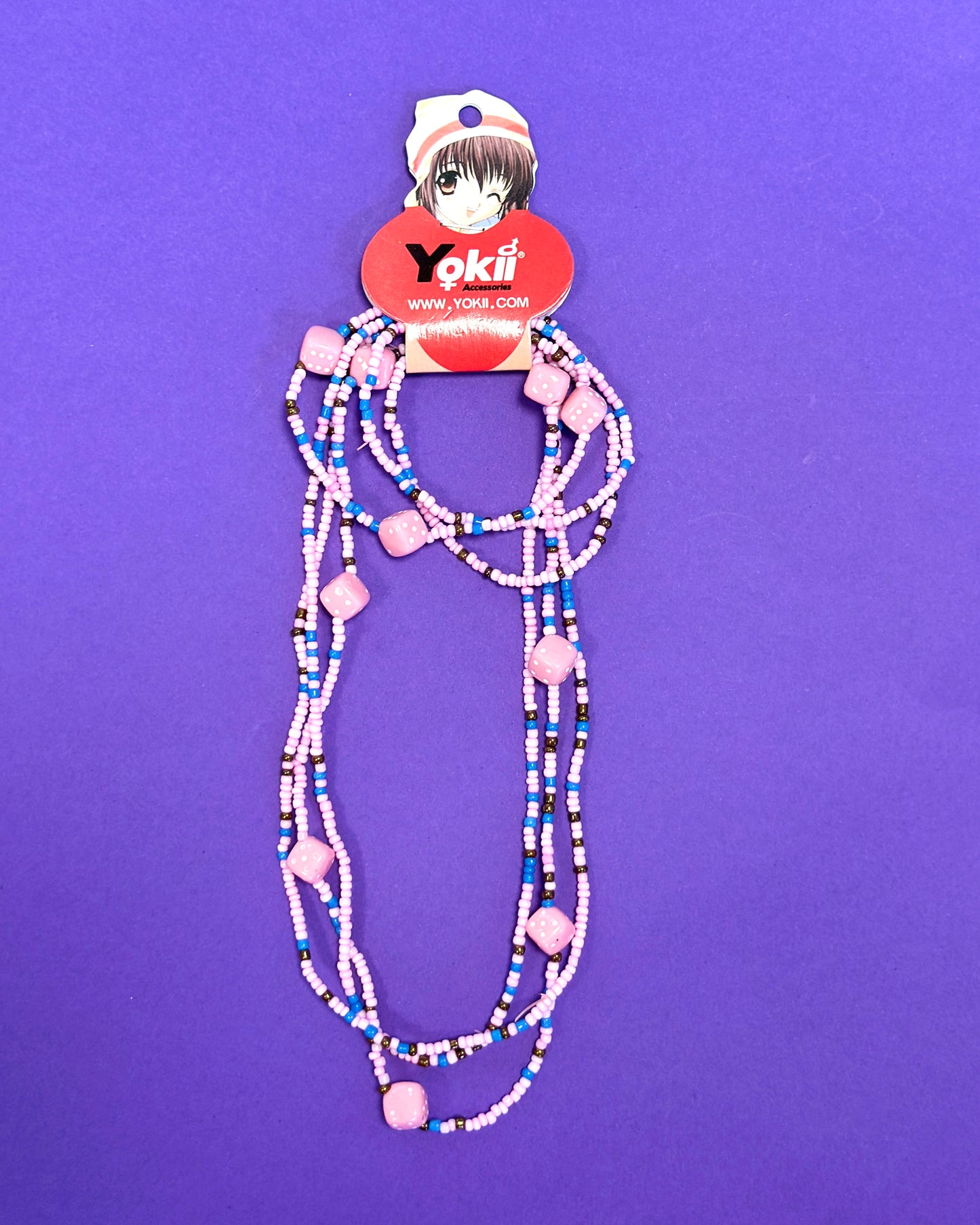 Ensemble collier + bracelet en perles | Dés Roses Pastel