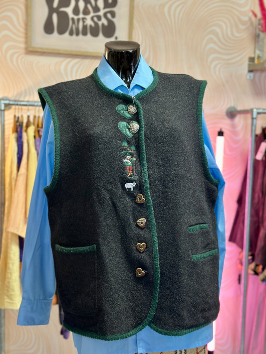 Gilet sans manches autrichien, en alpaga | T. XXL