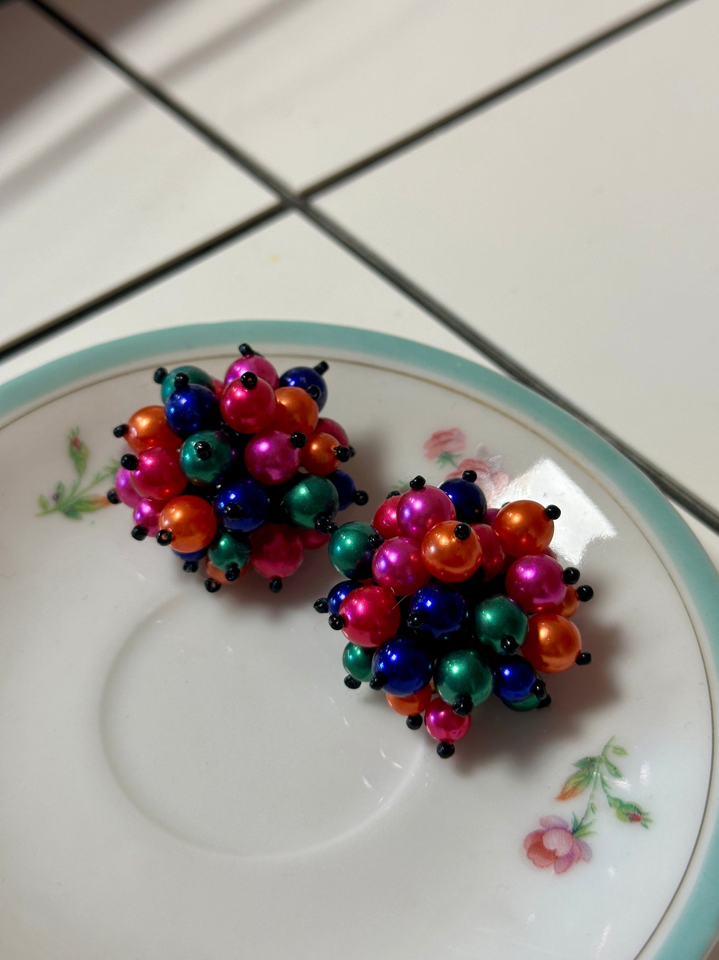 Boucles d'oreilles en perles multicolore