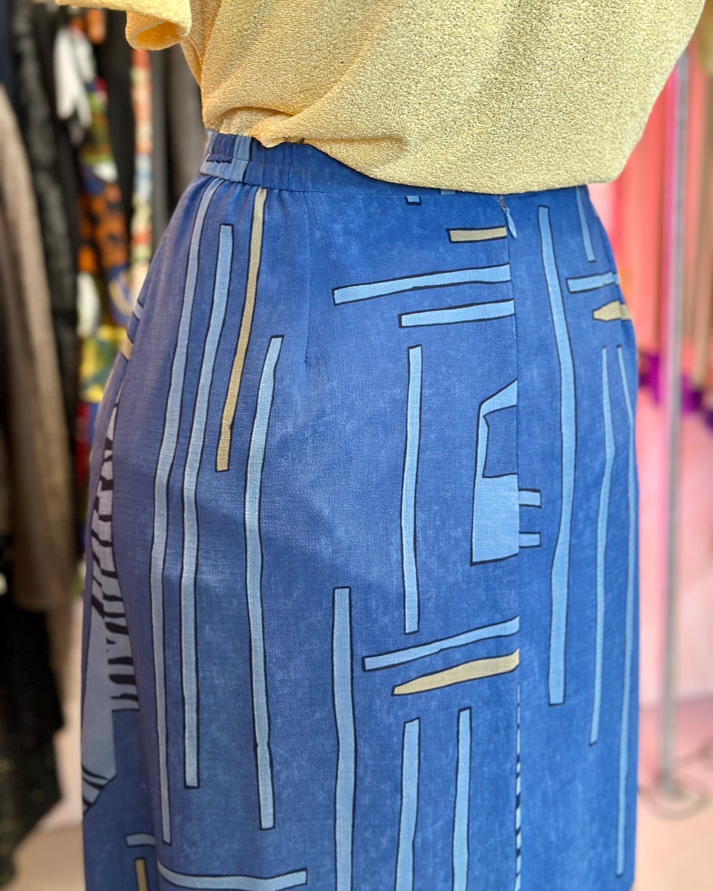 Jupe longue fluide à motifs géométriques | T. 40/42