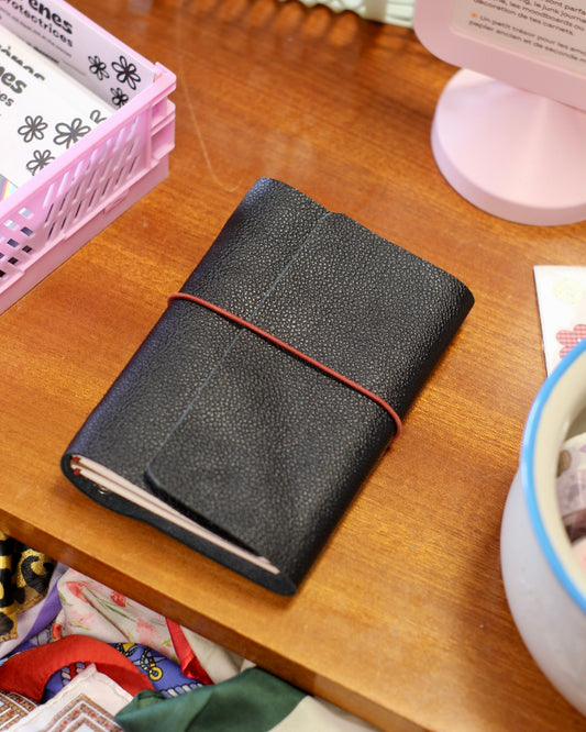 Carnet en cuir grainé - Noir
