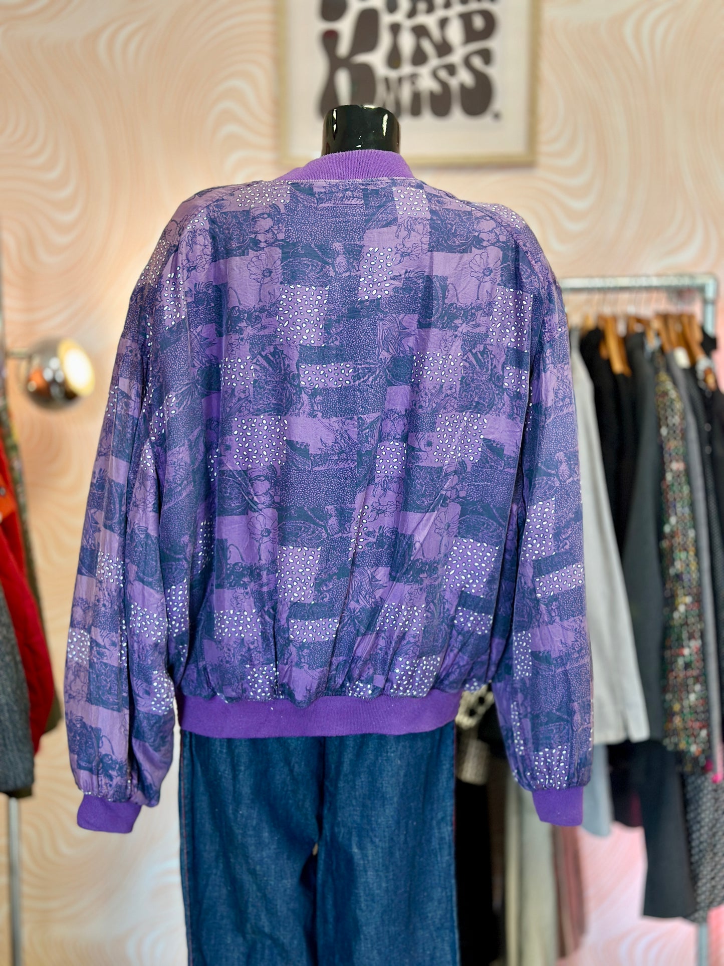 Bomber en soie violet ¬ T. L / XL