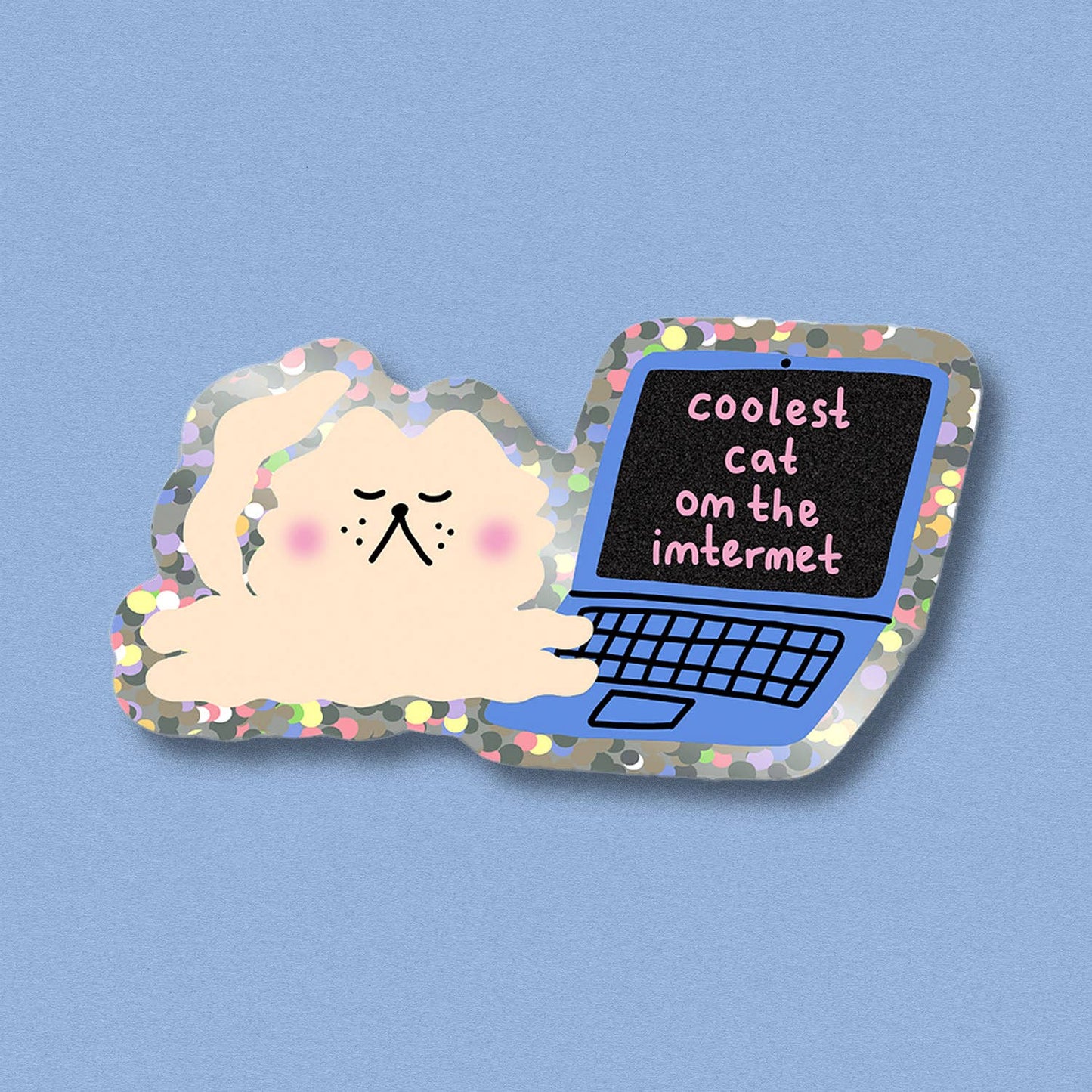 Sticker scintillant Coolest Cat