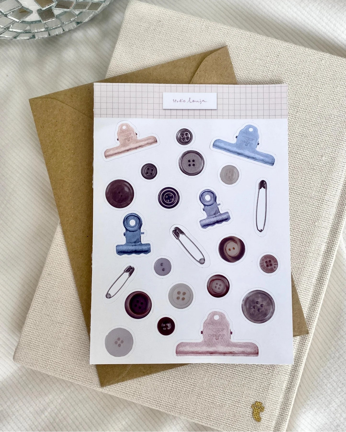 Planche de stickers A6 - Cute Buttons