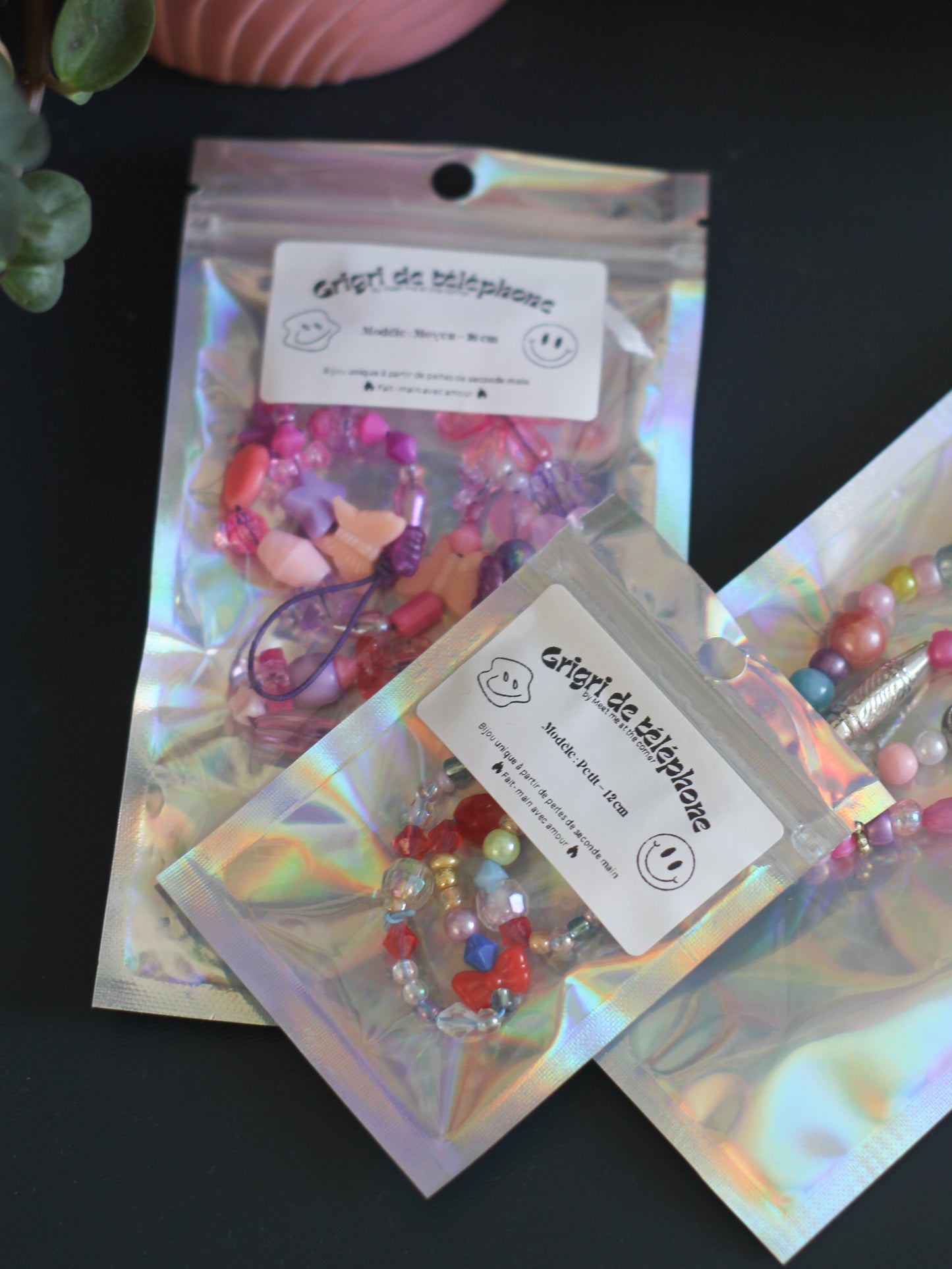 Bijou de téléphone perles fines | Personnalisable