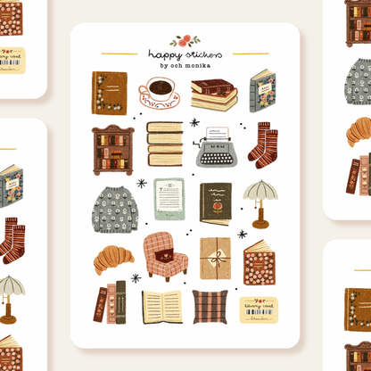 Planche d'autocollants A6 - Coin des bibliophiles
