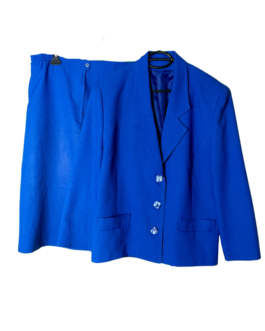 Tailleur jupe bleu roi | XXXL