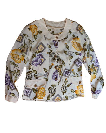 Blouse beige à fleurs | T. S