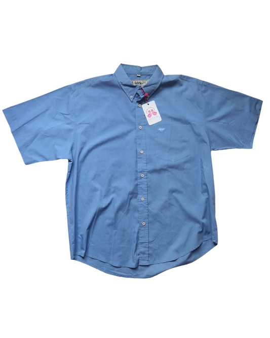 Chemise manches courtes bleu ciel | T. XXL