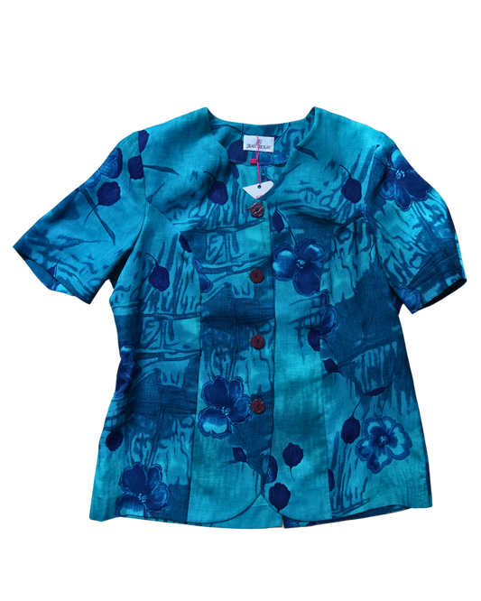 Chemise bleu à fleurs | T. L