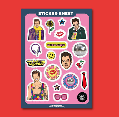 Planche de stickers - Kiss et Disco Harry Styles