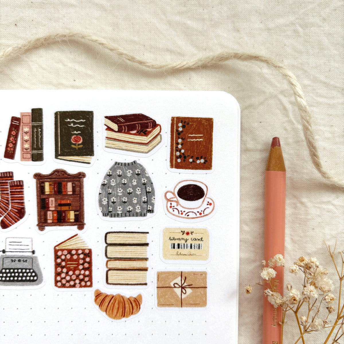 Planche d'autocollants A6 - Coin des bibliophiles
