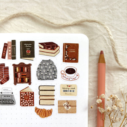 Planche d'autocollants A6 - Coin des bibliophiles