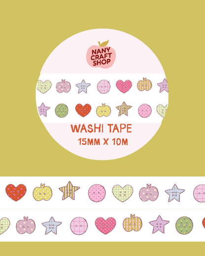 Washi Tape - Boutons dessins