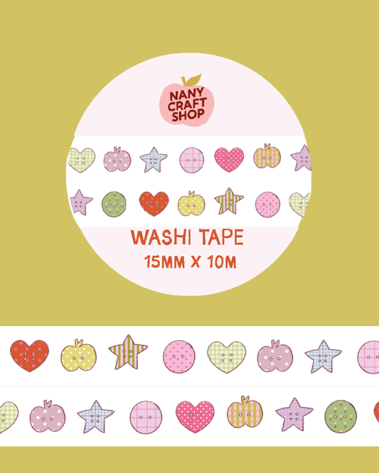 Washi Tape - Boutons dessins