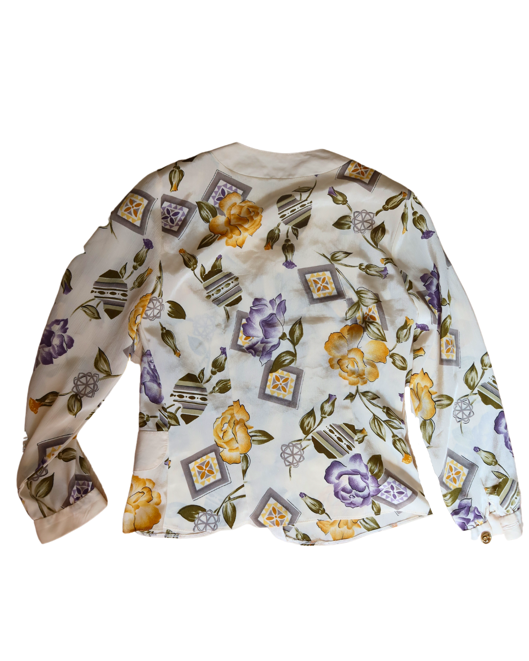 Blouse beige à fleurs | T. S