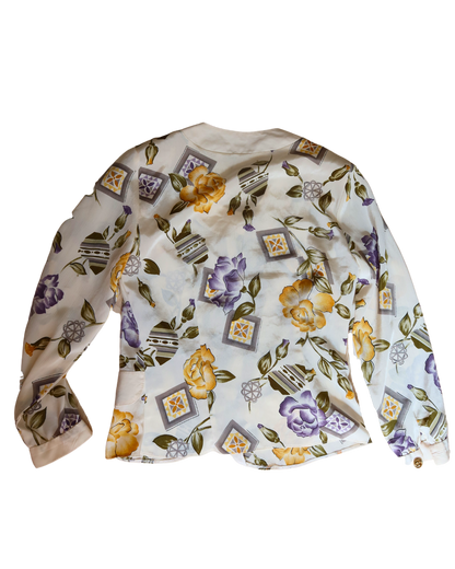 Blouse beige à fleurs | T. S