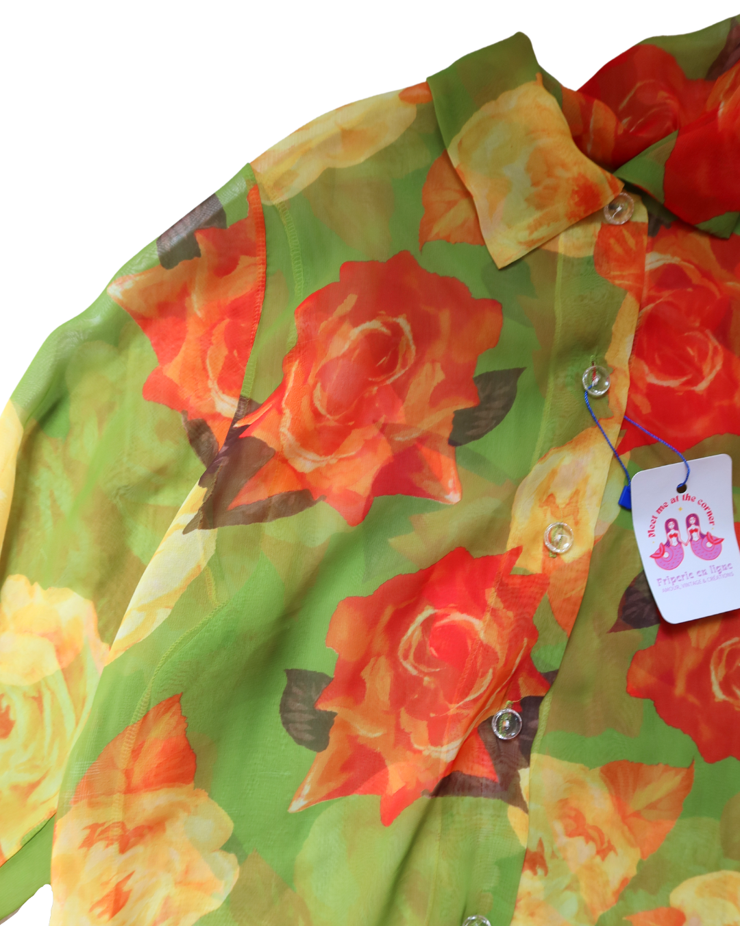 Chemise transparente à fleurs | T. L
