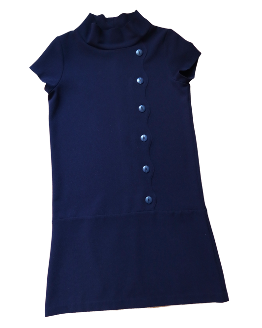 Robe bleu marine à petit col | T. S