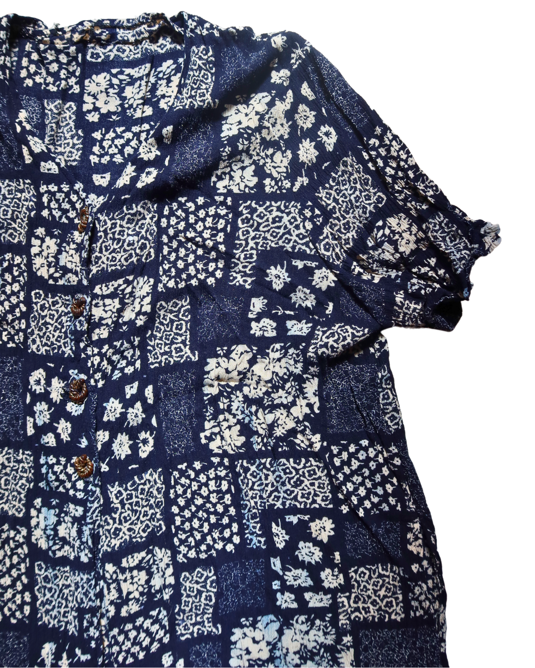 Chemise plissée à fleurs | T. XL