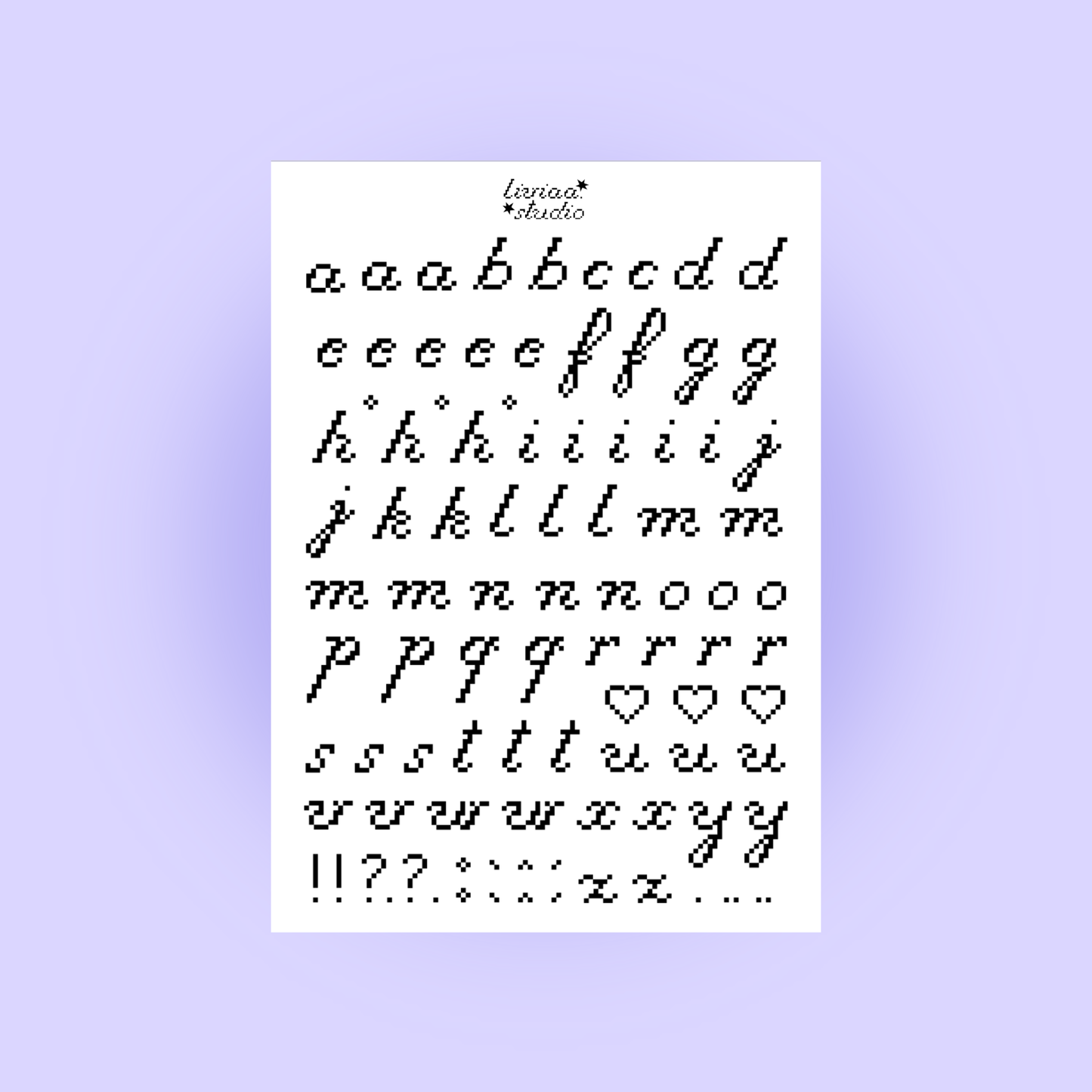 Planche de Stickers Lettres Pixel A5
