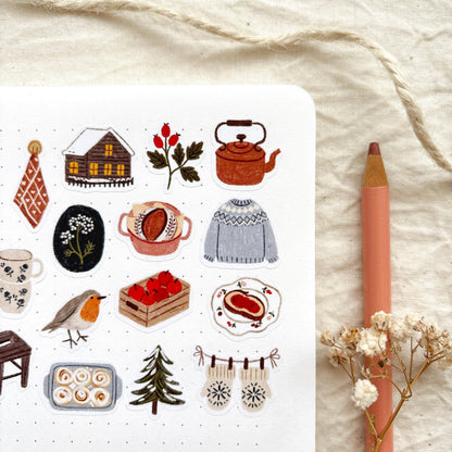 Planche d'autocollants A6 - Hiver Doux