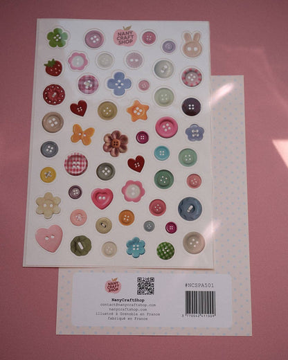 Planche de stickers A5 boutons