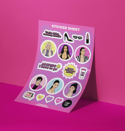 Planche de stickers A5 - Kardashians