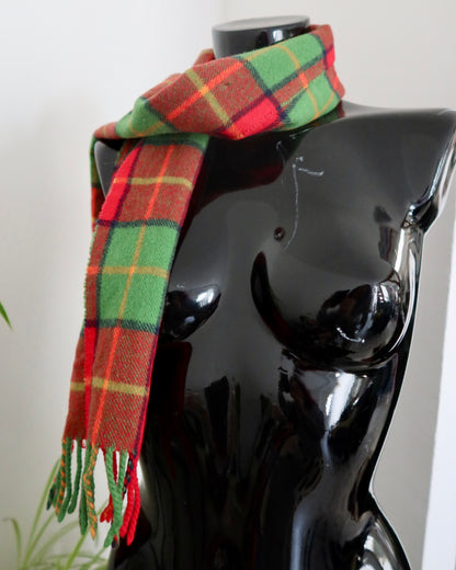 Écharpe tartan vert et rouge