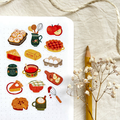 Planche d'autocollants A6 - Pâtisserie d'automne