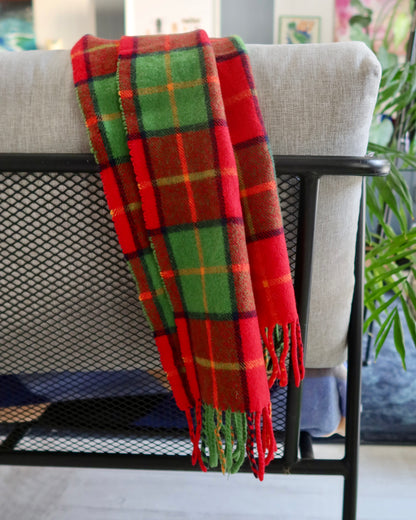 Écharpe tartan vert et rouge