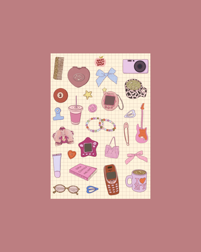 Planche stickers A5 Nostalgie