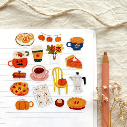 Planche d'autocollants A6 - Fall Café