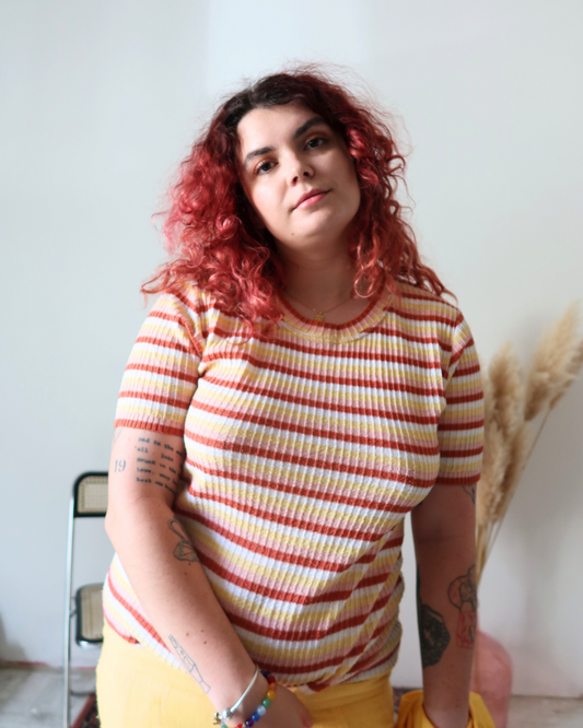 T-shirt en maille à rayures | T. M