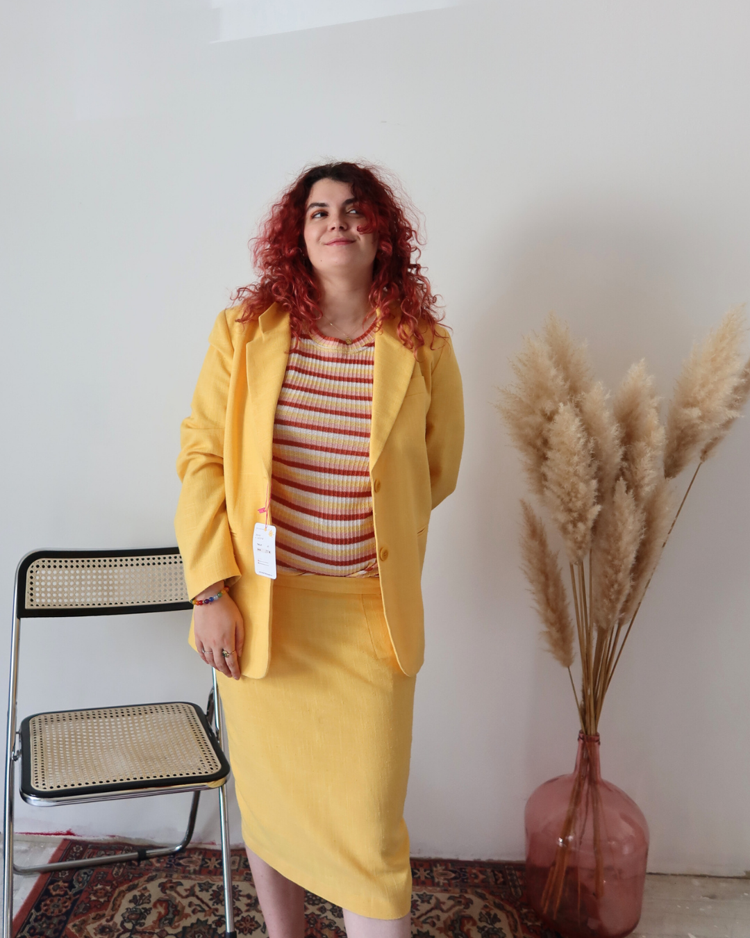 Tailleur jupe jaune | T. M