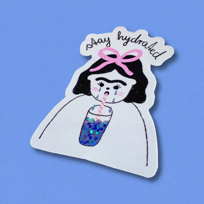 Sticker scintillant Stay Hydrated