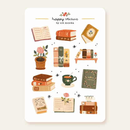 Planche d'autocollants A6 - Bookish