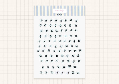 Planche de stickers lettres perles