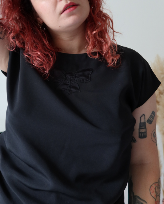 Top satiné noir | T. M
