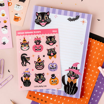 Planche d'autocollants A6 - Halloween Vintage Rose