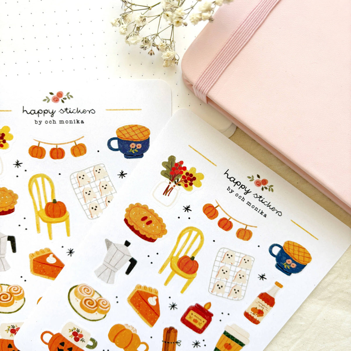 Planche d'autocollants A6 - Fall Café